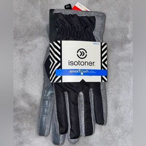 ⛄️New Isotoner Men's SmartTouch Black and Gray Gloves